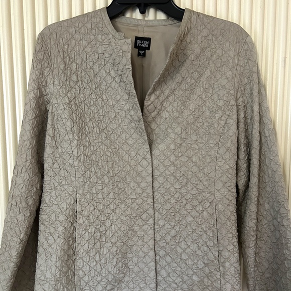 Eileen Fisher Silk Textured Jacket - Picture 1 of 7